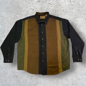 North River Outfitters Men’s XXL Suede Button Up Shirt Long Sleeve Multicolor